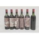 Four bottles 1963 Chateau la Tour 1er Grand Cru Pauillac-Medoc (labels damaged) and two bottles