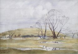 H McDowall (20th century) Watercolour  Winter Landscape , signed lower left, 25.5cm x 36.5cm  Arthur