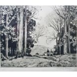 Harry Harvey Clarke (1869-1948) Pair of etchings  "Clearing the Wood" and "A Dorset Homestead" Harry
