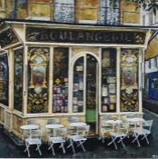 Melissa Sturgeon  Oil on canvas "Morning Coffee at the Boulangerie, Viennoise", initialled lower