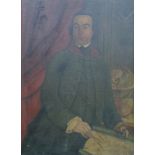 English school Oil on canvas  Portrait of gentleman in mid-18th century dress, possibly Admiral