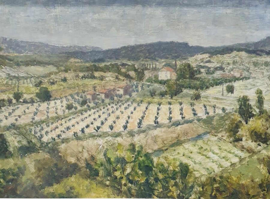 John Bill RWA (late 20th century school)  Pair of oils on board "Village near Les Bassacs - Image 6 of 7