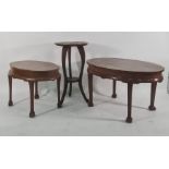 Two oval coffee tables and an aspidistra stand (3)