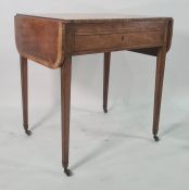 20th century pembroke (backgammon) table with single drawer, drop sides, on square section