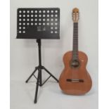 Raimundo Spanish guitar and a modern adjustable music stand (2)