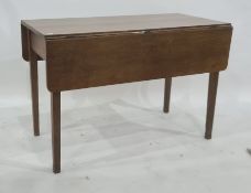 19th century oak drop-leaf table on square section tapering supports Condition ReportThe width is