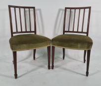 Four mahogany framed dining chairs on square section tapering supports (4)  Condition ReportThere is