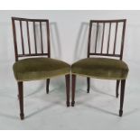 Four mahogany framed dining chairs on square section tapering supports (4)  Condition ReportThere is