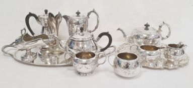 James Dixon & Sons EPNS tea and coffee service comprising of teapot, coffee pot, water jug, tray,