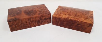Two thuya wood rectangular trinket boxes (2)