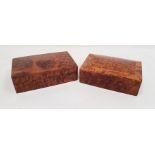 Two thuya wood rectangular trinket boxes (2)