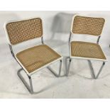 Set of six modern cane back and seated chairs with chrome cantilever-style bases (6)  Condition