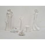 Royal Doulton china figure in white 'Awakening' HN2875, another 'Images', a Nao duck group and three