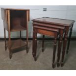 Modern nest of three mahogany tables and one further side table (2)
