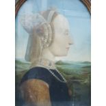 After Piero Della Francesca  Tempera on panel "Battista Sforza", the Duchess of Urbino second wife