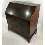 19th century bureau with two short and two long drawers, on bracket feet, 92.5cm wide