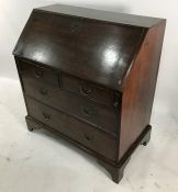 19th century bureau with two short and two long drawers, on bracket feet, 92.5cm wide