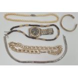Quantity of costume jewellery to include necklaces, earrings, bracelets, hair clips, watches, etc (1
