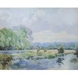 Edwin Dixon Rodway  Watercolour  River scene, signed lower right, 22cm x 28cm