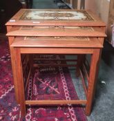 Mid 20th century nest of three tile-top coffee tables