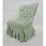 Sage green upholstered bedroom chair  Condition ReportThe height is 87cm, the height to the seat