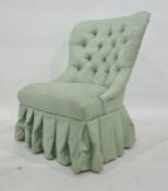 Sage green upholstered bedroom chair  Condition ReportThe height is 87cm, the height to the seat