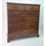 19th century mahogany chest of drawers, the rectangular top with applied moulded edge above two