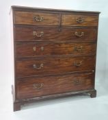 19th century mahogany chest of drawers, the rectangular top with applied moulded edge above two