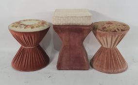 Three assorted upholstered stools (3)