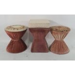 Three assorted upholstered stools (3)