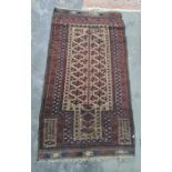 Eastern rug in beige, reds and blues, 175cm x 96cm