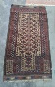 Eastern rug in beige, reds and blues, 175cm x 96cm