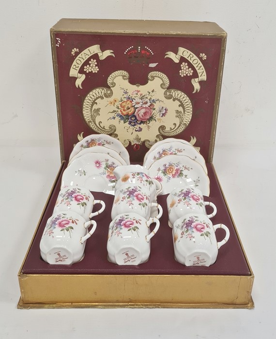 Royal Crown Derby china 'Derby Posies' tea set for six persons, to include six cups and saucers
