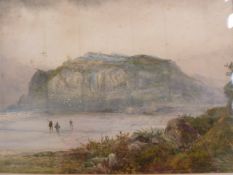 K Sydney (19th century school) Watercolour Fishermen walking along a beach, signed lower left and