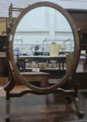 20th century mahogany dressing table swing oval mirror