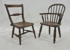 Elm seated child's stickback country carver chair and an elm seated child's Oxford bar-back chair (