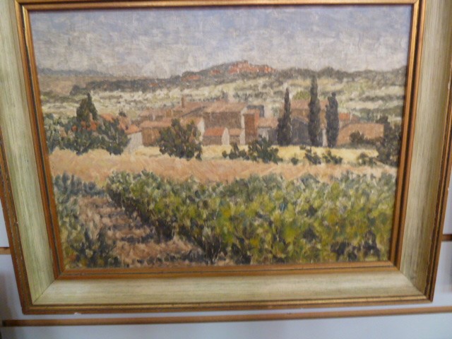 John Bill RWA (late 20th century school)  Pair of oils on board "Village near Les Bassacs - Image 2 of 7