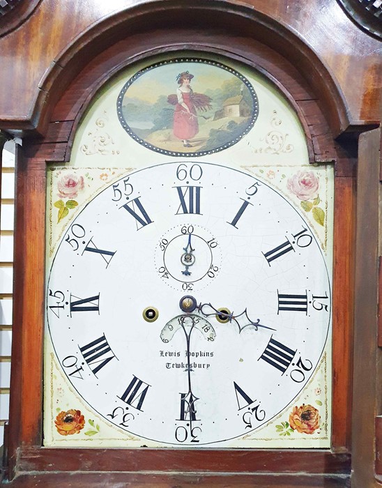 Late 18th century mahogany longcase clock with swan-neck pediment above the painted dial, marked - Image 2 of 2