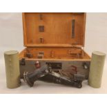 Submarine Binocular Transit Box WWII German  with part contents of mounts and glare guards (no