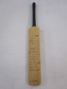 Gloucester versus Somerset miniature Laing cricket bat, marked 'Gloucs versus Somerset 20 July