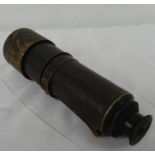 Aitchison and Co 20th century leather covered telescope, marked 'Aitchison and Co Opticians 128