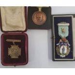 Medals and badges, silver masonic jewel, Middlesex lodge, founder hallmarked in original maker's box
