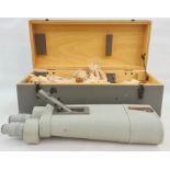 Large pair of Carl Zeiss naval mounting ship binoculars, no.218214, in grey painted pine case Part