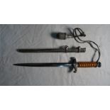 Kreigsmarine German WWII dagger, marked Rich Plumacher Sohn Solingen to the blade, orange twist