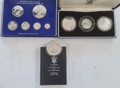 Royal Mint 1994 three coin silver proof set, 50th Anniversary of the allied invasion, British Virgin