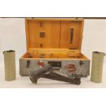 Submarine Binocular Transit Box WWII German with part contents of mounts and glare guards (no 33112)