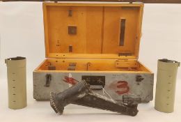 Submarine Binocular Transit Box WWII German with part contents of mounts and glare guards (no 33112)