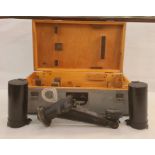 Submarine Binocular Transit Box WWII German with part contents of mounts and glare guards (no