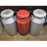 Quinneys Dairies Limited metal milk churn, a Leckhampton Dairies Ltd, Cheltenham milk churn and