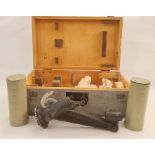 Submarine Binocular Transit Box WWII German  with part contents of mounts and glare guards (no